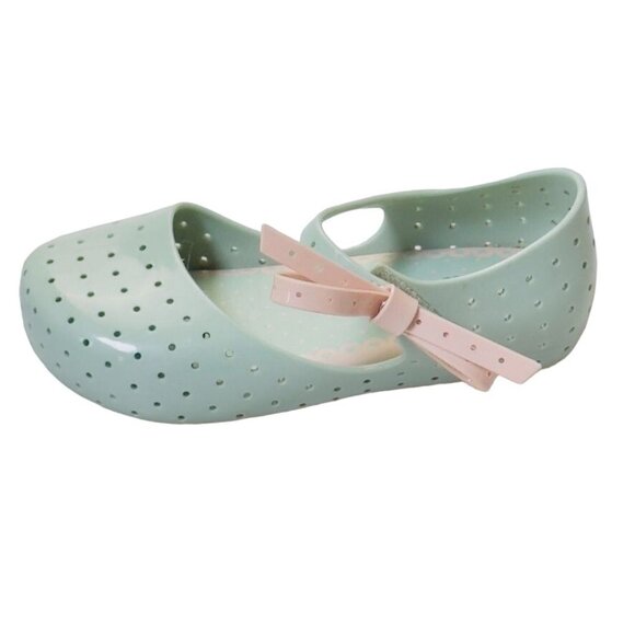 MINI MELISSA Girls' Perforated Jelly Shoes Furadinha X Mary Jane Flats Size 11 - Picture 9 of 12